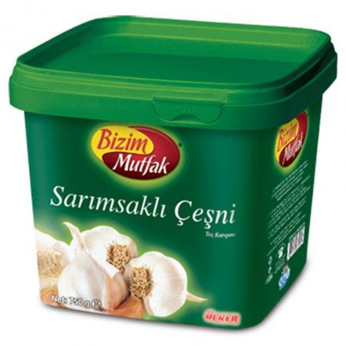 BİZİM MUTFAK SARIMSAKLI ÇEŞNİ 750 GR*8AD KOLI