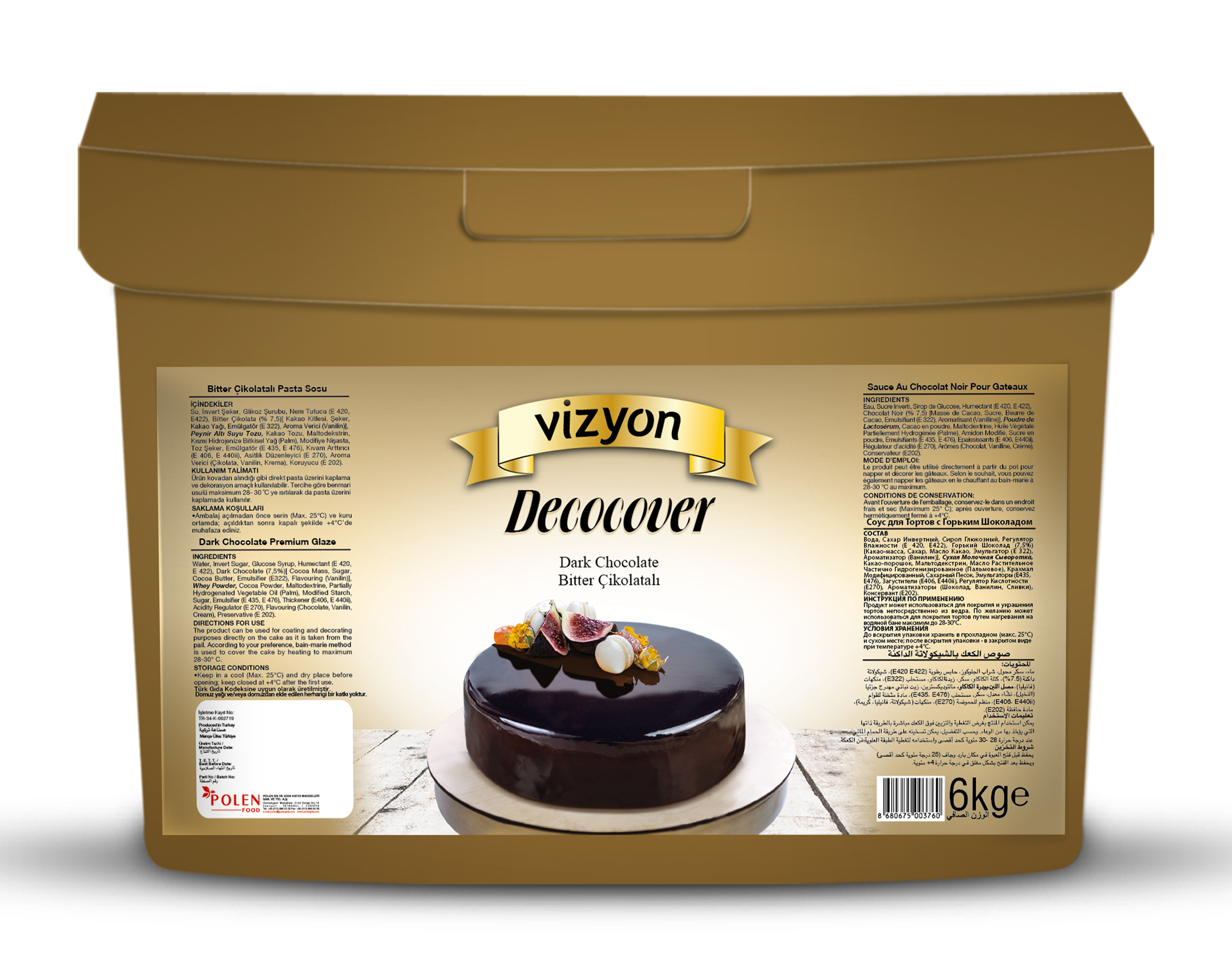VİZYON DECOCOVER PASTA SOSU BİTTER ÇİK. 6kg*4ad