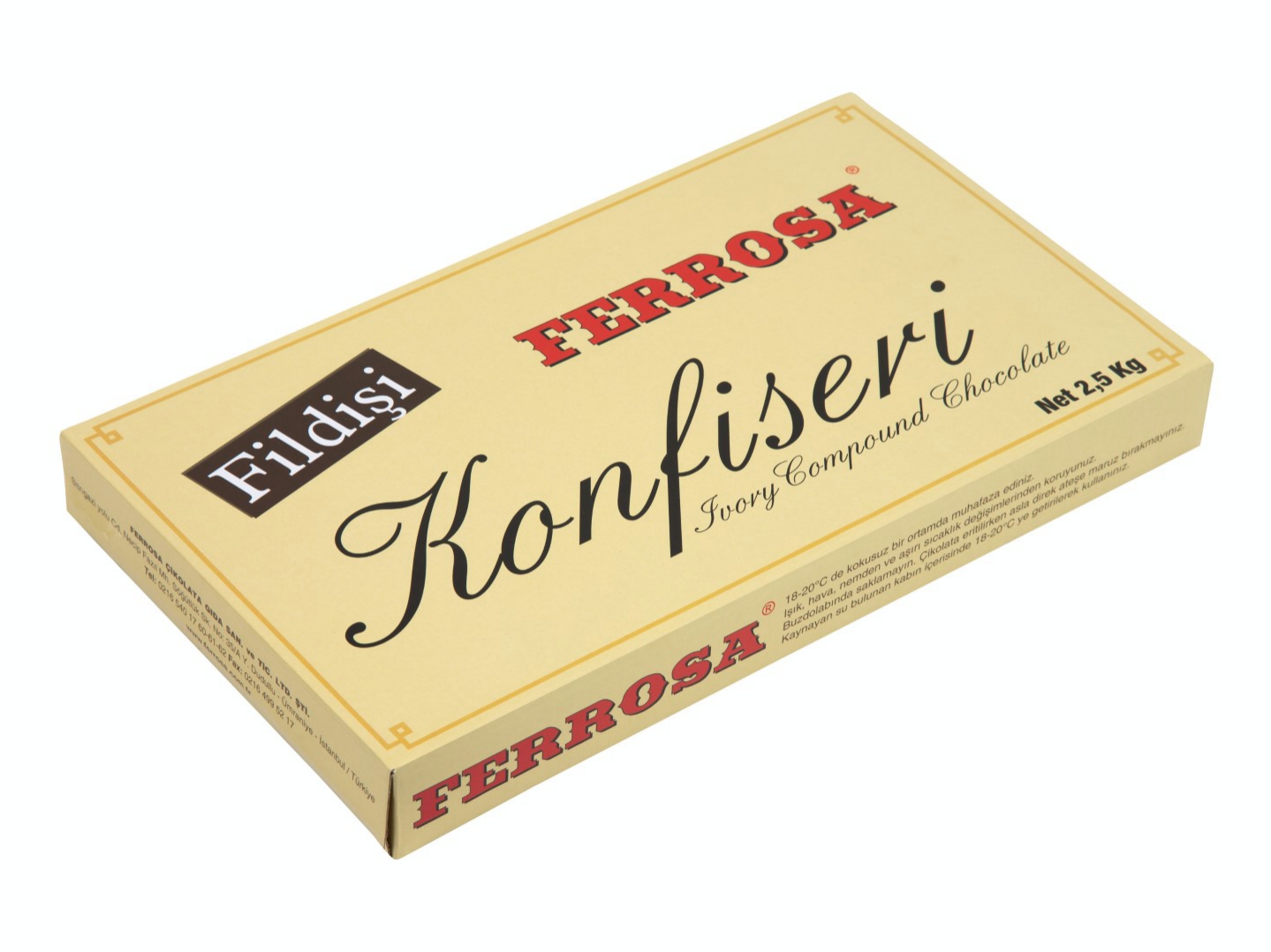 FERROSA KONFİSERİ FİLDİŞİ 2,5kg*8ad